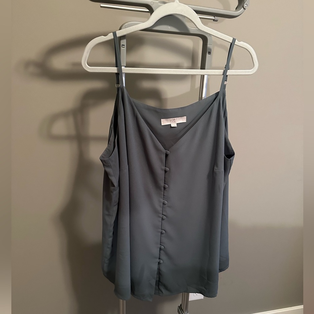 Loft Plus Spaghetti Strap Blouse w/covered buttons